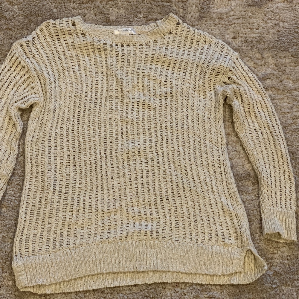 Motherhood Maternity Ivory Knit Sweatshirt - S
